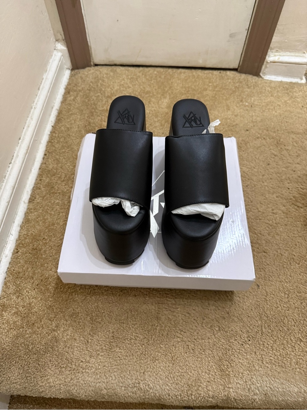 Women’s Black Platform Slide Sandals